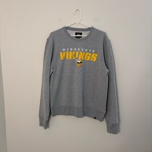 NWOT 47 Brand Adult Medium Minnesota Vikings Gray Crewneck Sweater